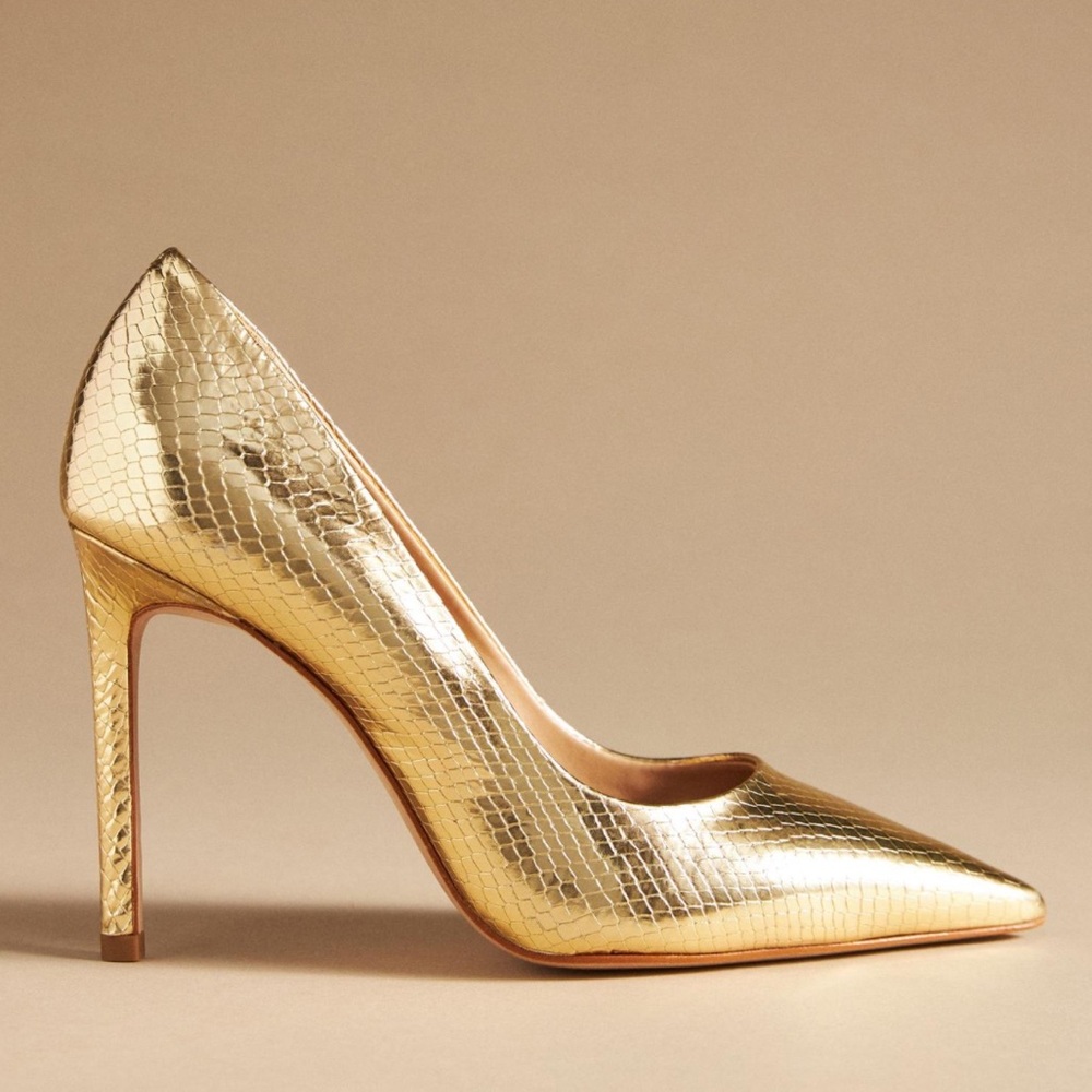 Schutz Lou Pumps metallic gold heel size 8.5